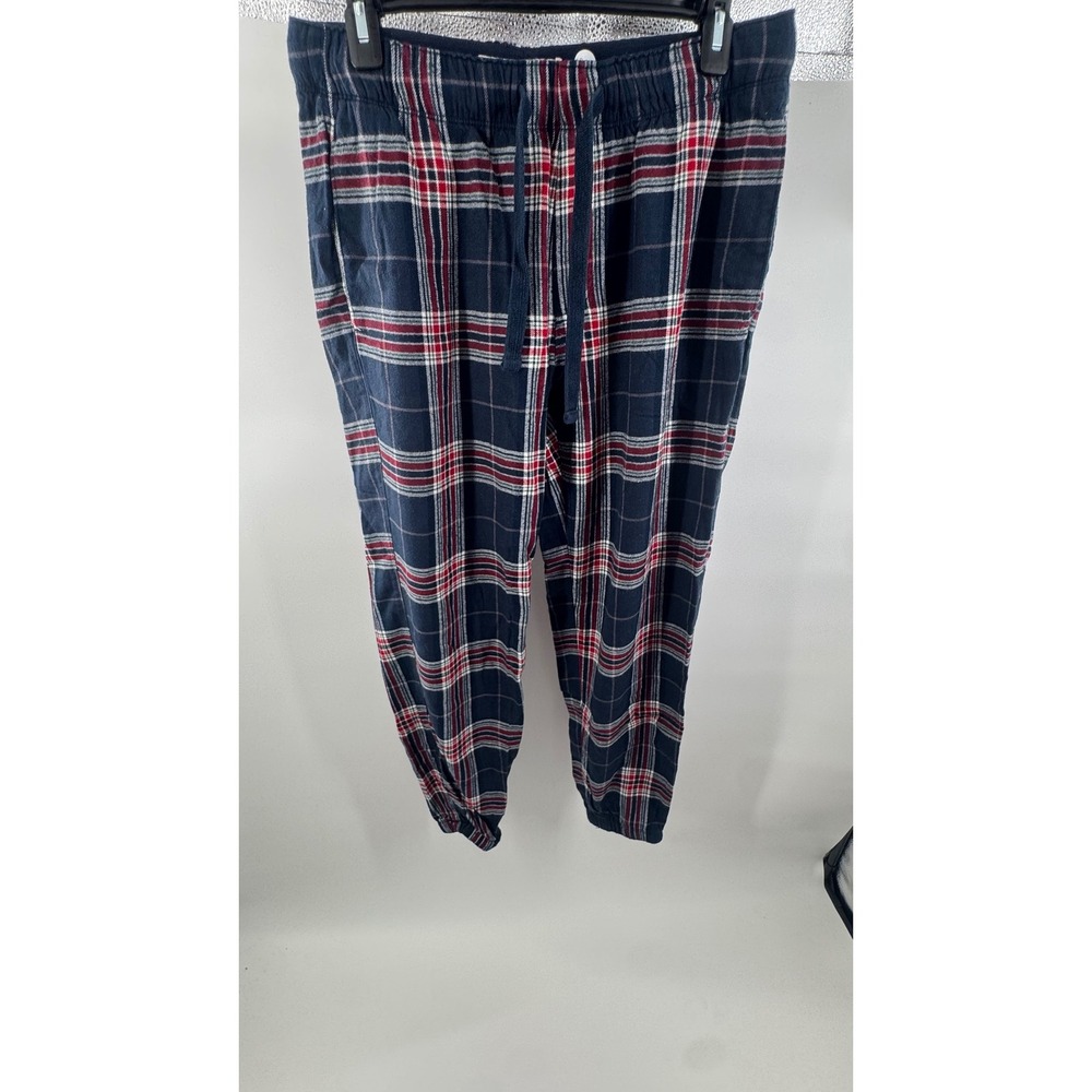 Abercrombie & Fitch Mens Plaid Pajama Jogger Pants Navy Blue Red White Medium